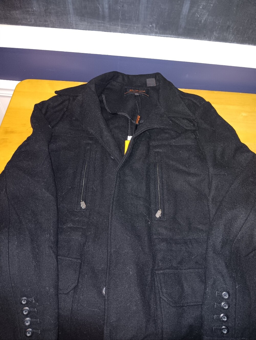 Ben Sherman Black Men's Wool Coat Size S